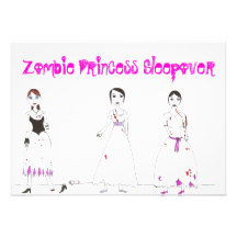 Princesa Sleepover do zombi Convites Personalizado