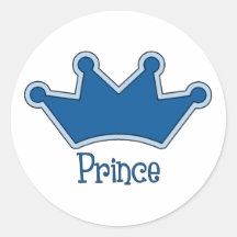 Príncipe customizável - coroa adesivos redondos
