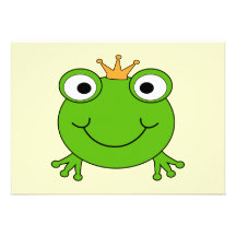 Príncipe do sapo. Sapo de sorriso com uma coroa Convites