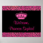 Príncipes Partido Bandeira do leopardo do rosa que Pôsteres