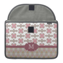 Pro luva do macbook cinzento roxo retro do monogra bolsas para MacBook pro
