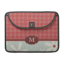 Pro luva do macbook retro vermelho do monograma do bolsas para MacBook pro