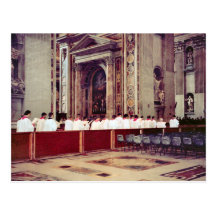 Procissão papal de John Paul II dentro de St Peter Cartão Postal