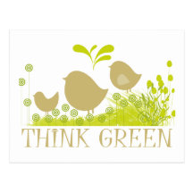 Produtos bonitos do pense verde! cartoes postais