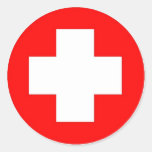 Produtos transversais vermelhos & design! adesivos em formato redondos