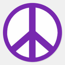 Profundamente - etiquetas roxas do símbolo de paz adesivos redondos