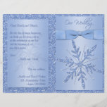 Programa azul Glittery do casamento do floco de ne Modelo De Panfletos
