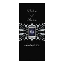 Programa de prata do casamento do preto da grã-duq panfleto informativo personalizado