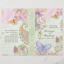 Programa do casamento - asas da coleção do amor panfletos personalizado