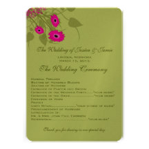 Programa do casamento de Gerbers da framboesa Convite Personalizados