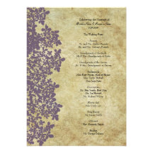 Programa do casamento do laço da rainha Ann roxa d Convite