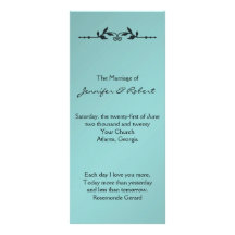 Programa elegante do Aqua e do casamento do preto Panfleto Informativo Personalizado
