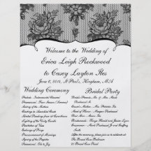 Programa feito sob encomenda do casamento do laço  panfleto personalizados