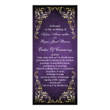 programa régio roxo rústico do casamento modelo de panfleto informativo