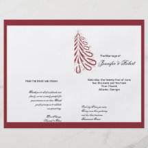 Programa vermelho e branco do casamento no inverno panfleto