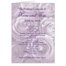 Programa Wedding personalizado ROXO da LAVANDA Cartao