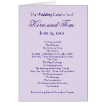 Programa Wedding personalizado ROXO da LAVANDA Cartão