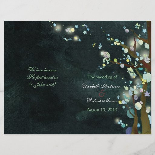 Programas bonitos do casamento da dobra do Bi da n Panfletos Personalizado