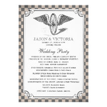 Programas do casamento do tabuleiro de damas de St Convites