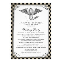 Programas do casamento do tabuleiro de damas de St Convite Personalizado
