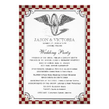Programas do casamento do tabuleiro de damas de St Convites