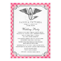 Programas do casamento do tabuleiro de damas de St Convites Personalizados