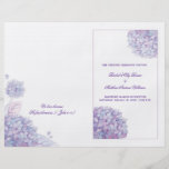 Programas dobrados dos Hydrangeas da lavanda casam Panfletos Personalizado