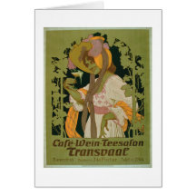 Propaganda de poster "Transvaal" um café, vinho e Cartao
