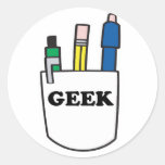 Protetor engraçado do bolso do GEEK Adesivos Em Formato Redondos