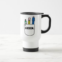 Protetor engraçado do bolso do GEEK Caneca