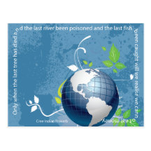 Provérbio do indiano do Cree do ~ da terra Cartão Postal