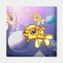 puffygoldfish imãs de refrigerador