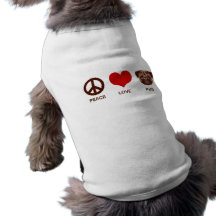 Pug do amor da paz camisas para cães