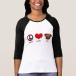 Pug do amor da paz t-shirts