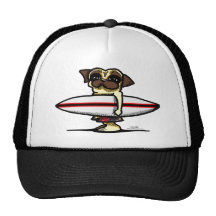 Pug do surfista boné
