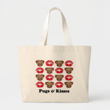 Pug engraçado bolsa de lona