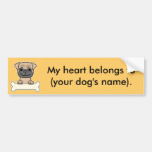 Pug personalizado adesivos