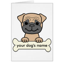 Pug personalizado cartão
