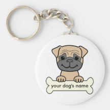 Pug personalizado chaveiros