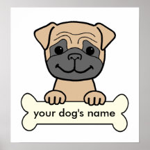 Pug personalizado posteres