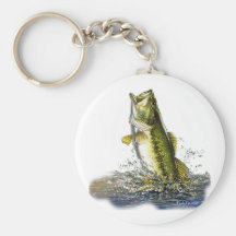 Pulando o baixo largemouth chaveiros