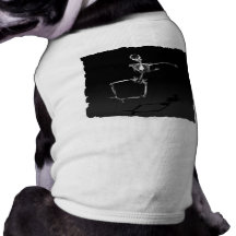 PULO DE ESQUELETO B&W DA ALEGRIA DO RAIO X CAMISA PARA CÃES