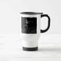 PULO DE ESQUELETO B&W DA ALEGRIA DO RAIO X CANECA