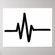 Pulsação do coração do pulso da freqüência posters