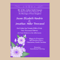 Purple Heart e flores que Wedding convites convites
