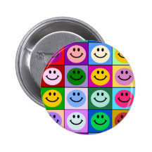 Quadrados coloridos do smiley botons