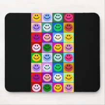 Quadrados coloridos do smiley mouse pad
