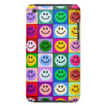 Quadrados do smiley face do arco-íris capas iPod touch