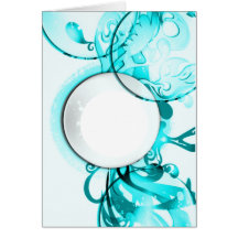 Quadro branco & azul elegante da foto da bolha cartao