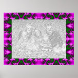 quadro cor-de-rosa e verde da foto do fractal posteres